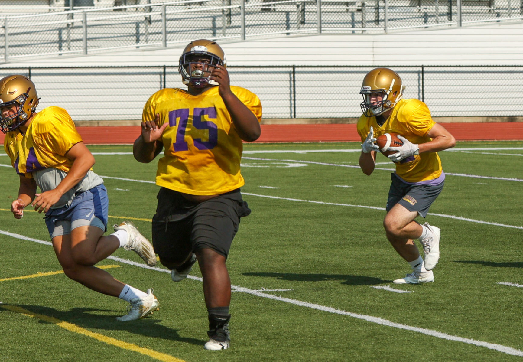 Hobart High football team practice